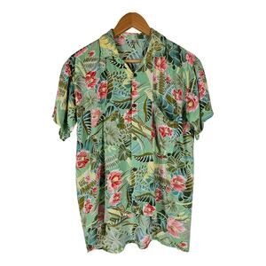 ARBACO VINTAGE MEN'S MULTICOLOR FLORAL HAWAIIAN BUTTON-DOWN SHIRT - SIZE XL